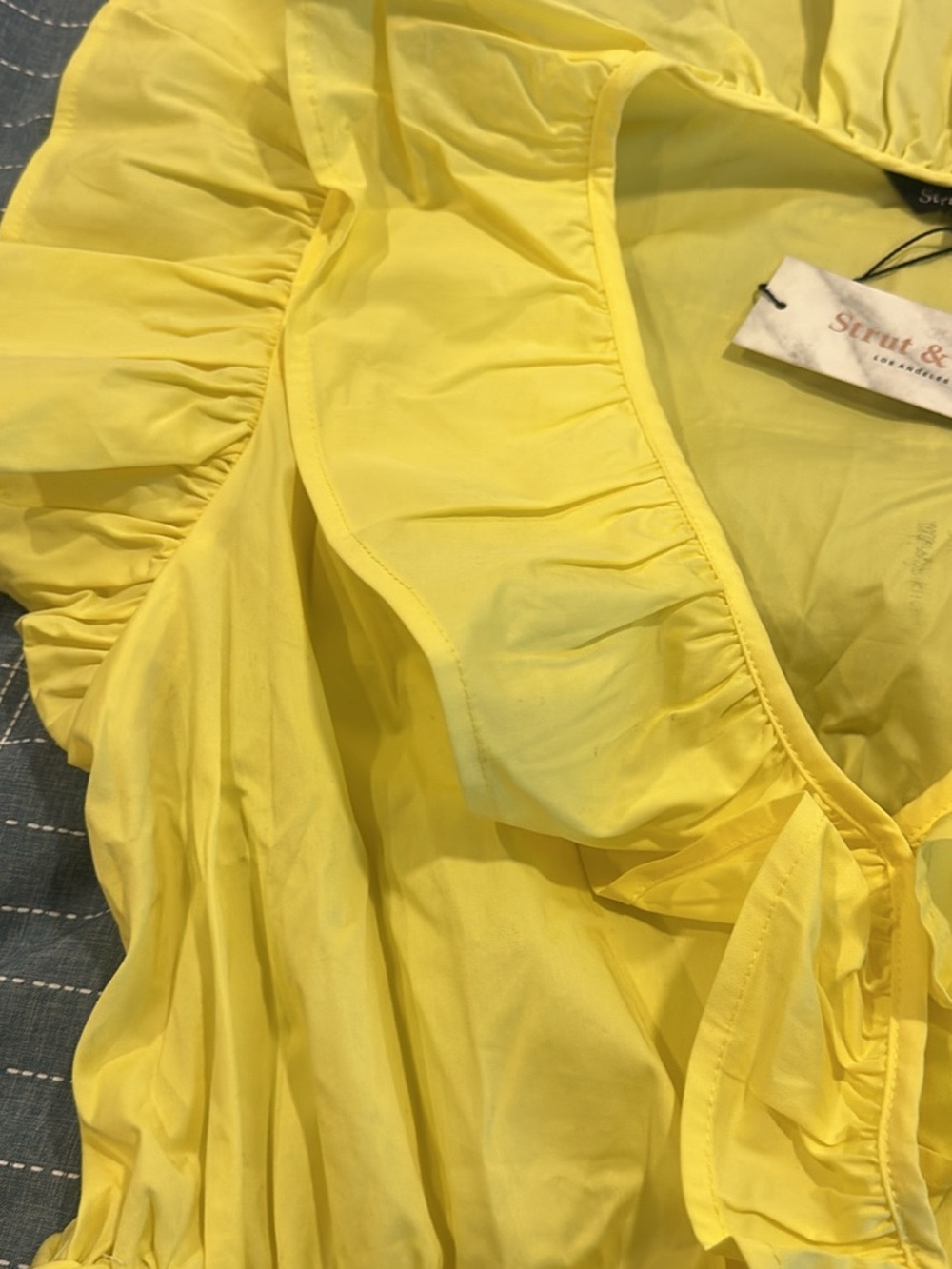 Yellow Ruffle Wrap Kids Dress - Picture 2 of 9